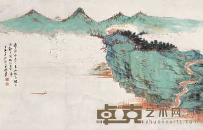 张大千 1947年作 青山绿水 立轴 53.5×83cm